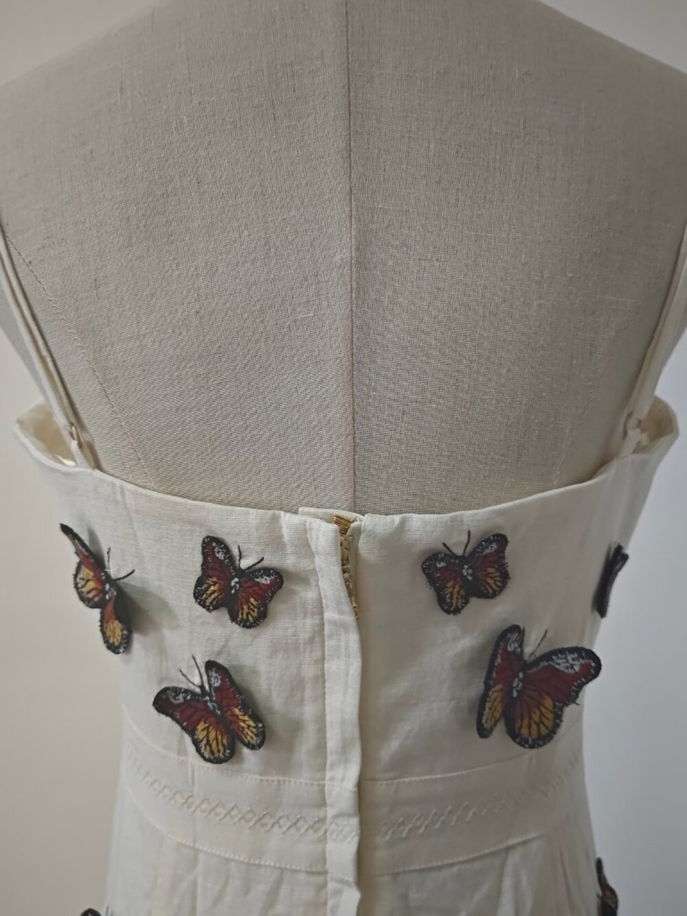 Agua By Agua Bendita Lima Embroidered Butterfly Linen Maxi Dress - Picture 9 of 15